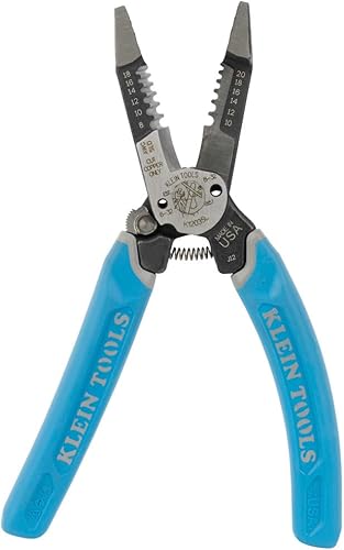 Miniatura 1 de Klein Tools K12035L Klein-Kurve - Cortadores de alambre, fabricados en EE. UU., Herramienta de pelado de cables resistente con cerradura, 8-20 AWG