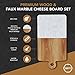 Sakiti Marble Cheese Board Set - w/ 3 Cheese Utensils and Wine Bottle Opener - Acacia Wood and Marble Cheese Board - Perfect Housewarming Gift - Charcuterie Boards for Cheese, Meat