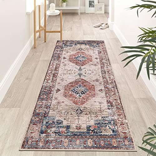 Falflor Hallway Runner Rug 50x150cm Non Slip Distressed Runner Rugs for