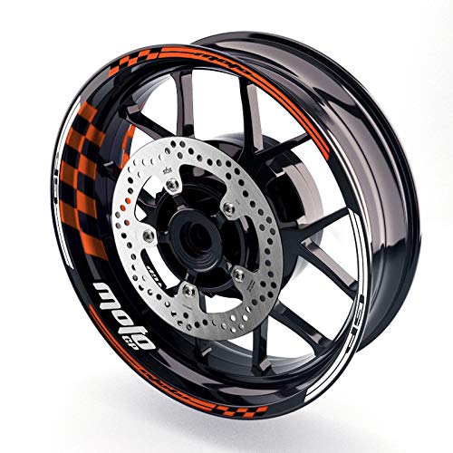MC MOTOPARTS 17 inch Rim Stickers Decals Vinyl Glossy Compatible with CBR1000RR CBR600RR CBR650F CB500R CB1000R CB600F CB500X CB1000 HORNET 20 21 22 23 24 Orange