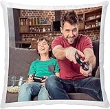 Made in Gift Cojín Personalizado de 40x40cm en Varios Diseños a Color con Foto, Texto y Nombres Impreso sobre la Funda Extraíble de Cremallera con Relleno Incluido como Regalo Original (Foto)