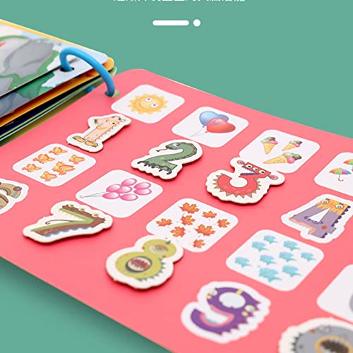 Livro de Adesivos Reutilizáveis ​​ - Livros tranquilos instrutivos para crianças de 1 a 3 anos,Adesi