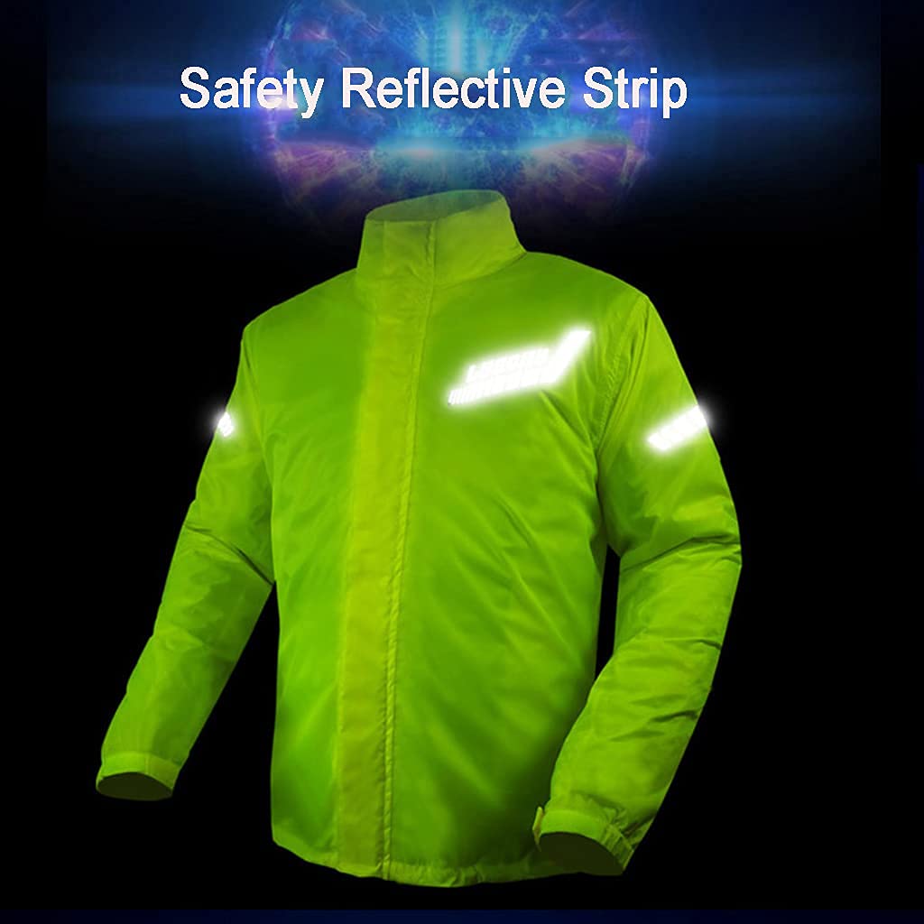 BHBXZZDB Chubasquero Hombre Motocicleta Trajes de Lluvia (Chaqueta y Pantalones para la Lluvia) Impermeable Ciclismo Chubasquero Ligero con Capucha Ropa Impermeable para Senderismo Camping Pesca al a