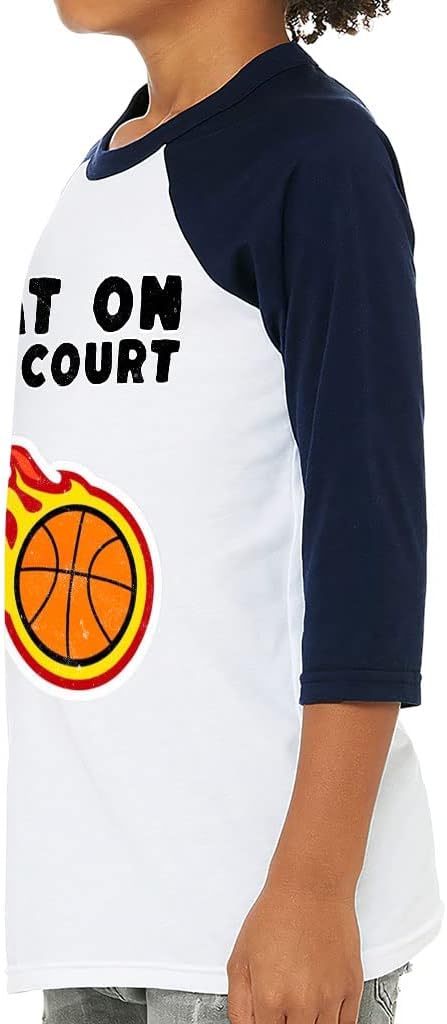 Cool Basketball Kids' Baseball T-Shirt - Quote 3/4 Sleeve T-Shirt - Cute Design Baseball Tee