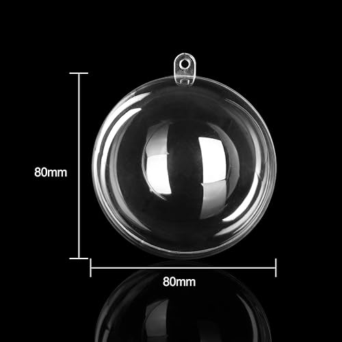 Miniatura 4 de MyoGrip Paquete de 10 adornos de plástico transparente de 3.15 pulgadas para manualidades, adornos de Navidad transparentes, bolas de adornos