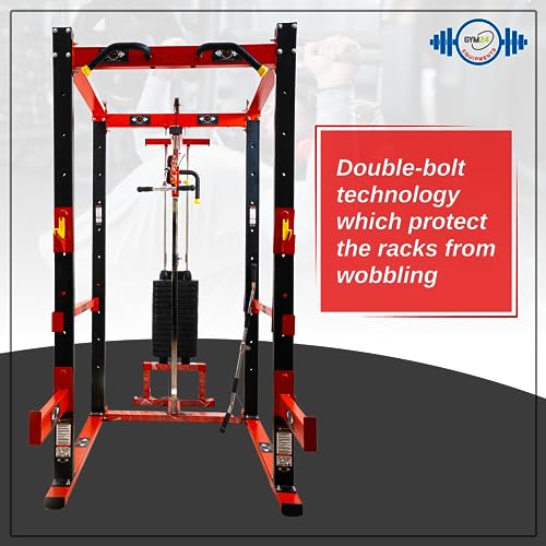 Image of GYM24 EQUIPMENTS Power Squat Rack With Single Pully Cable Cross Home Gym Setup Size With 80 Kg Weight Stack