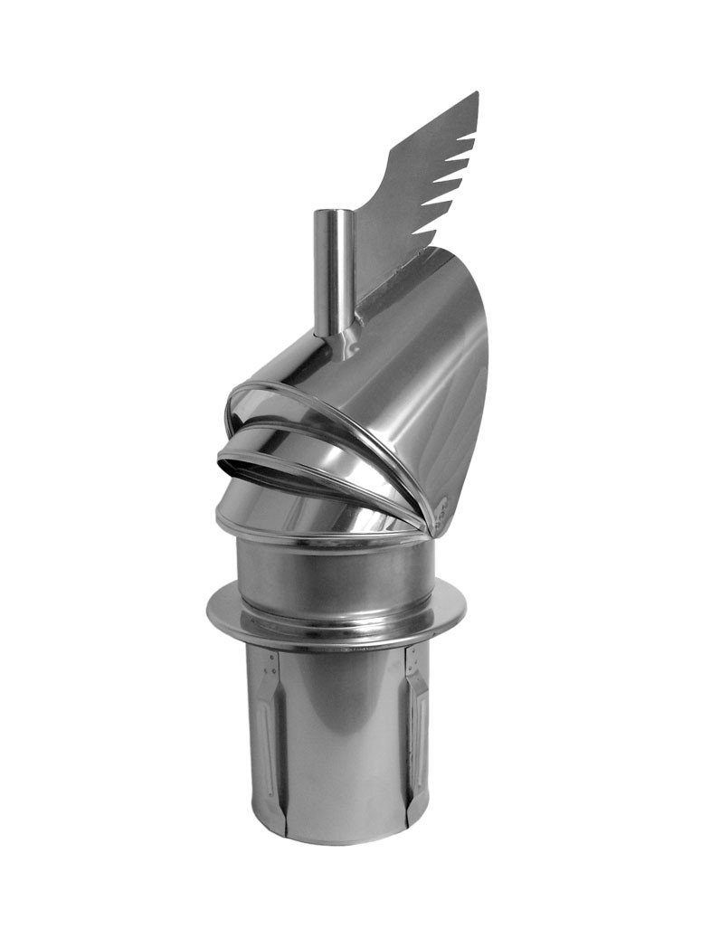 Chimenea autoajustable Dragon PT en acero inoxidable que optimiza el tiro de inserción de humos