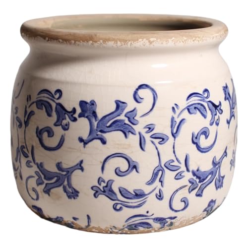 Xiaan Jiaju Ceramic Planters for Indoor Plants, Plant Pots with Drainage Hole, 6.29in. Flower Pots for Indoor Plants, Planters & Succulent Pots, Crackle Glaze Finish Plant Pots, Light Blue