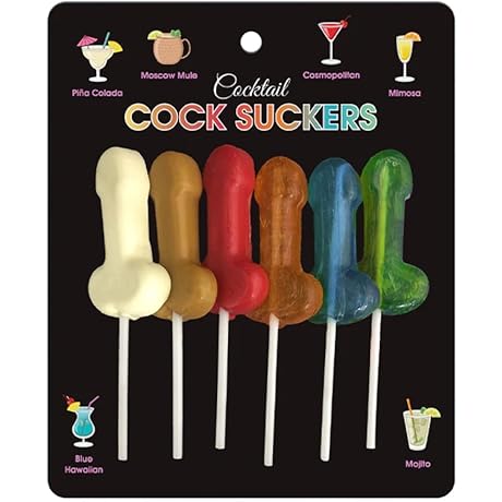 Adult Candy Novelty Gag Gifts: Kheper Games Dick Cocktail Suckers, 6 per Pack