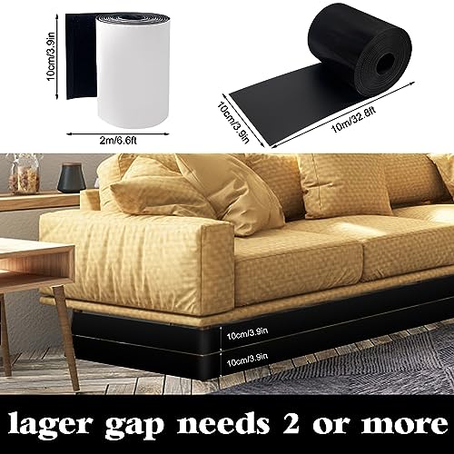 HFYZZ 32.8 Feet Under Bed Blocker for Pets Adjustable Gap Bumper Toy Blocker for Under Couch with Adhesive Mounting Strap for Stopping Toys Going Under Bed Couch Sofa(1 Roll, 3.9 inch x 32.8 feet)