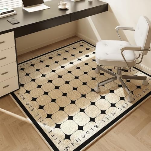 Odot Alfombra Antideslizante para Silla de Escritorio, Alfombra Protectora Suelo Silla Ruedas Gaming, Tapete de Protección de Oficina/Sala de Juegos, para Sala de Estar (Cuadrado Negro,100 * 120cm)