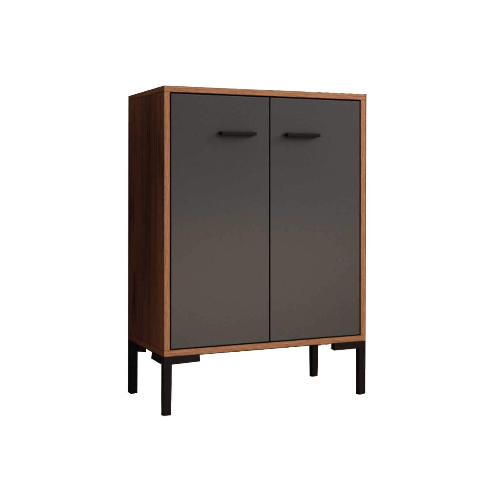 MB Muebles Bonitos | Buffet Bas Lander L15 pour Salon Moderne | Meuble de Rangement avec 2 Portes | Couleur Noyer et Beige | 60x84x30 cm