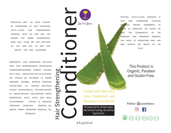 Miniatura 2 de Loc'd n Lotus - Acondicionador con infusión de aloe- Promueve el crecimiento del cabello y la retención de humedad-8 onzas líquidas