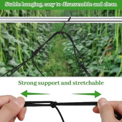 Zikenis Wachsen Zelt Netz 57x104.5 cm, Scrog Netz,Elastisches Mesh Zelt Ranknetz,Grow Netz mit 4 Haken,für GemüSe-,Obst-Und Blumenpflanzen Verwendet,für Hof,Gartenarbeit,Garten,Balkone (57 x 104.5 cm)