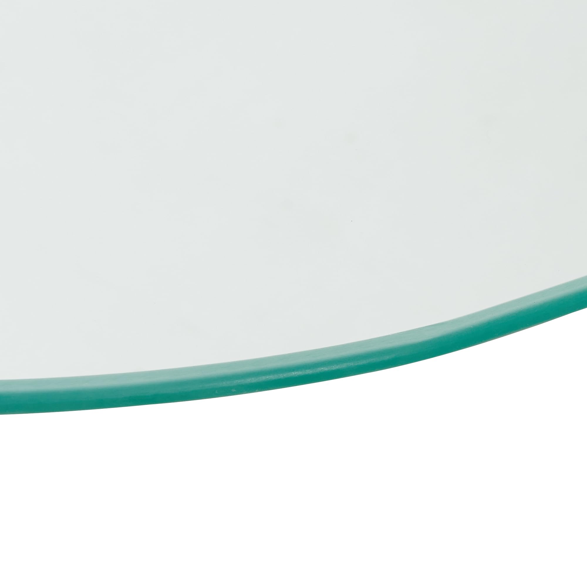 [en.casa] Mesa Auxiliar Ylivieska en Forma de C Mesa de Centro Redonda Mesita de Salón Uso Versátil Tablero de Vidrio Templado Metal 46 x Ø 45 cm - Transparente/Color Cromo