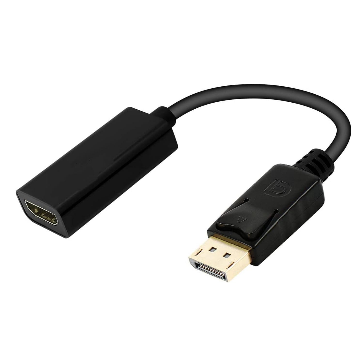 Ewent Adaptador DisplayPort a HDMI 4K Cable DP Macho a HDMI Hembra, Conectores Dorados Adaptador Convertidor DP para TV HDTV Monitor Proyectores etc, 0,​15m