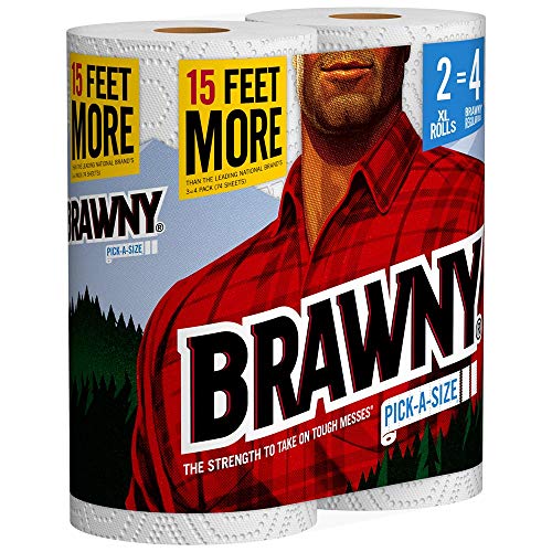 Image of Brawny Paper Towels, 16 XL Rolls, Pick-A-Size, White, 16 = 32 Regular Rolls