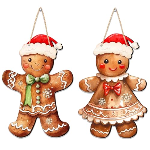 Weihnachtsdeko Haustür Lebkuchenmann, 30 x 20 cm Türdeko Weihnachten...