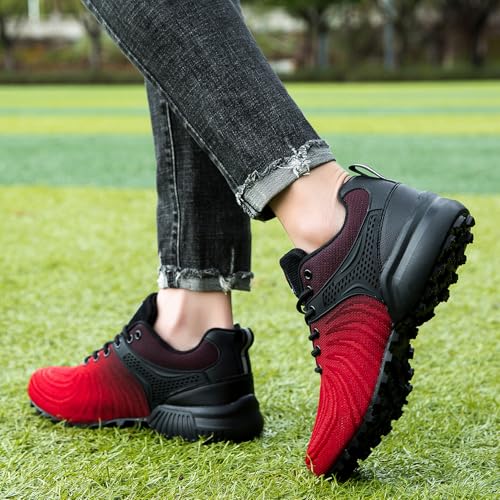 Image of Men's Trail Running Shoes Lightweight Breathable Walking Hiking Sneakers Outdoor Athletic Tennis Cross Training Shoes