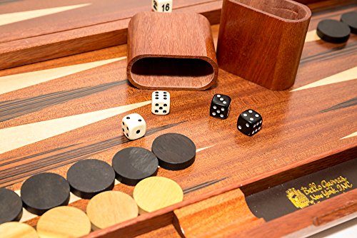 Gramercy Park Deluxe Wooden Walnut Backgammon Set 19 3/4" #TOP3