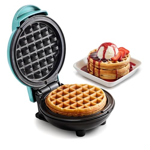 Elite Gourmet EWM015M Electric Nonstick 4.5-inch Mini Waffle Maker, Belgian Waffles, Compact Design,...