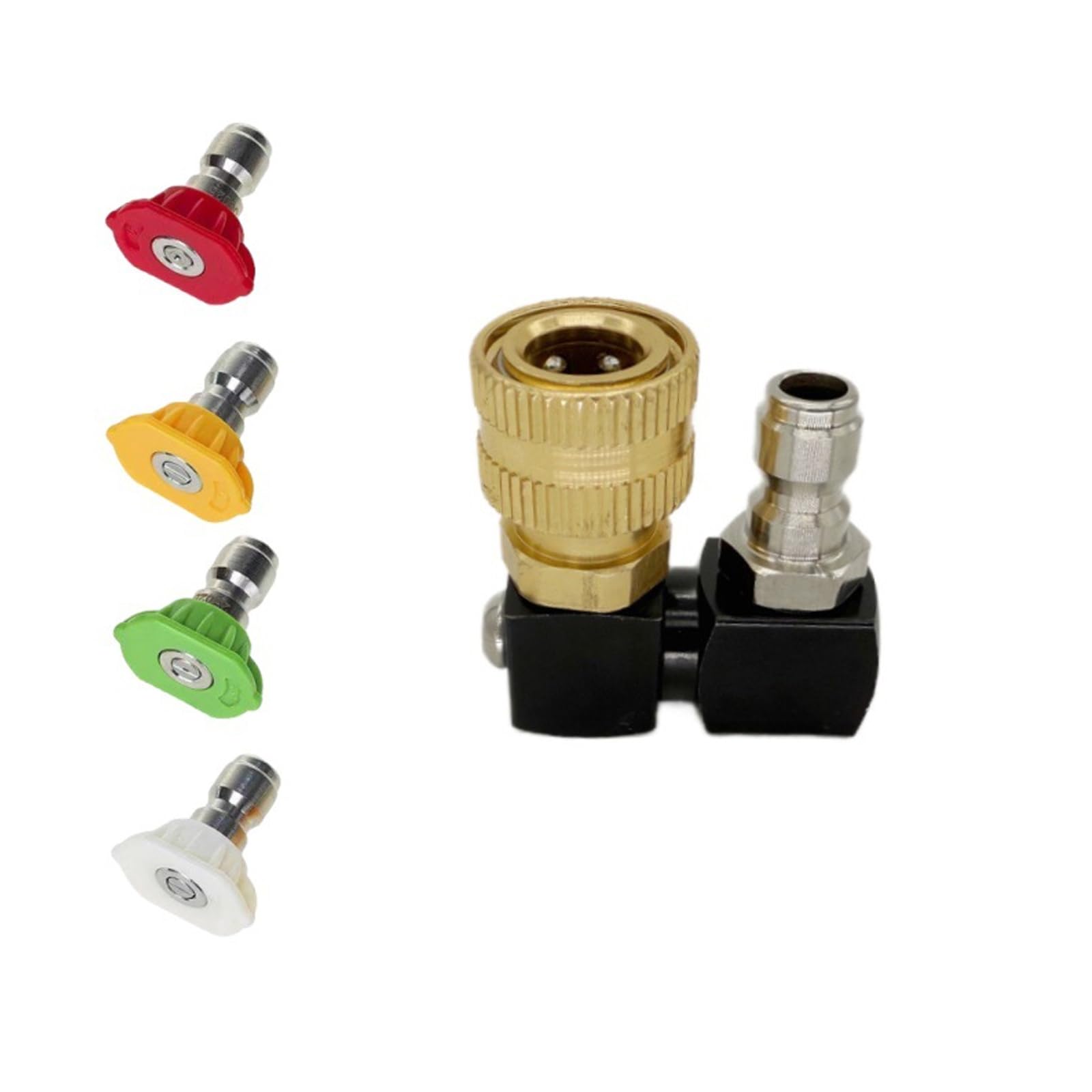 Henygen Black 360Degree Rotating Pressure Washer Nozzle 1 / 4In Quick Connecting Adaptor For Car Detailing 100Kg Pressure Withstand High Washer
