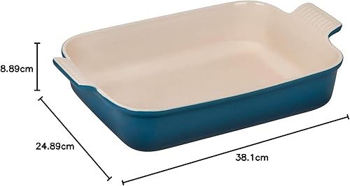 Miniatura 8 de Le Creuset Stoneware Heritage - Plato rectangular, 4 cuartos de galón (12 x 9 pulgadas), sal marina Artichaut