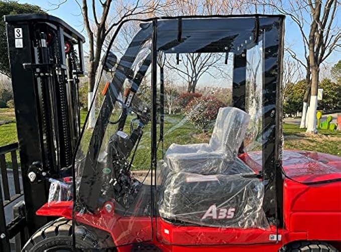 MOOFI Clear Forklift Cab Enclosure Cover,All Weather,Waterproof,UV Protection, Heavy Duty,Universal Fit,57"/Top45" L x 47" W x 52"H Fits Forklift with Capacity up to 6000 lb