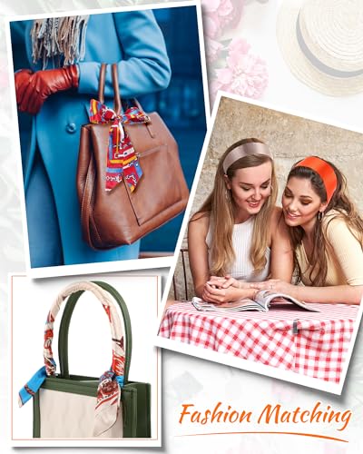 Vabean 90 Pcs Women purse scarf for handbag scarves Head Hair Neckerchief Handle Satin Ribbon for Women Decoration Gifts2