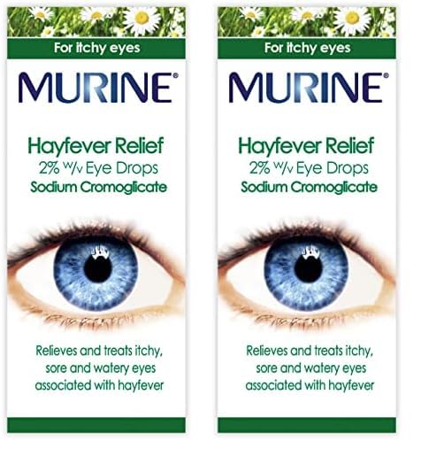 MurineHayfever Eye Drops, Hayfever Treatment for Itchy and Painful Eyes, Anti-inflammatory Eye Drops 10ml (Pack of 2)
