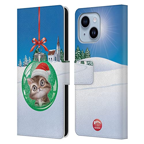 Étui portefeuille iPhone 14 Plus Animal Club Chat de Noël pour vos sorties