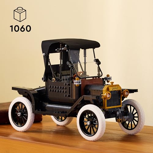 Icons Ford Model T - Modello di Auto Retrò per Adulti - Set da Collezione con Tetto in Tessuto, Ruote Alte e Parabrezza Apribile - Regalo Fai da Te per gli Appassionati di Veicoli Classici 11376 - Lego - Immagine 1