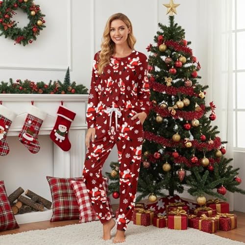 Image of Womens Lounge Set Long Sleeve Soft Pajama Sets