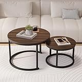 【Deux ensembles de table rondes】Ces tables basses gigognes sont livrées avec une grande table (69,5 × 69,5 × 48,5 cm) et une petite table (49,5 × 49,5 × 35,5 cm). Une petite table basse peut être placée sous la plus grande table basse pour une belle sensation de superposition. Vous pouvez les combiner, idéal pour le salon, la chambre, la chambre d'amis, le bureau, l'appartement et le petit espace comme vous le souhaitez pour différentes occasions. Cela maximise l'espace de rangement pour vous.