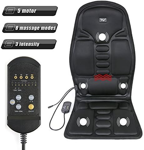 yosager Cordless Rechargeable Shiatsu Shoulder Massager Shiatsu Neck Back Massager with Heat Kneading Massager for Neck, Shoulder, Back, Foot Pain (Vibration Massage Seat Cushion)