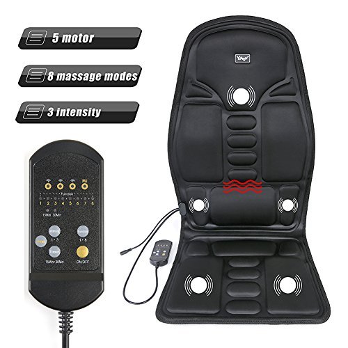 yosager Cordless Rechargeable Shiatsu Shoulder Massager Shiatsu Neck Back Massager with Heat Kneading Massager for Neck, Shoulder, Back, Foot Pain (Vibration Massage Seat Cushion)