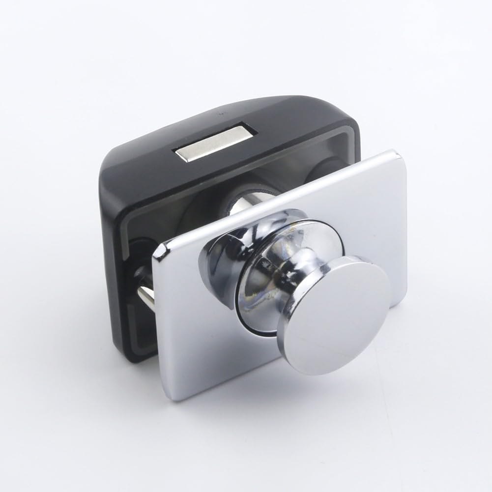 Square Push Button Catch Lock for Cabinet Cupboard Door, Zinc Alloy Keyless Latch with 30mm Hole, Suitable for Caravan, RV, Boat, and Furniture