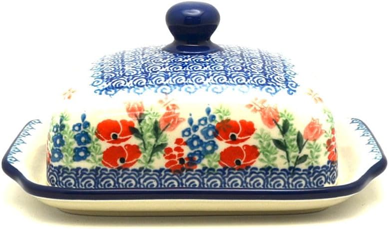 Polish Pottery Butter Dish - Whimsical Garden