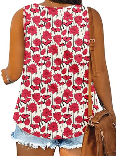 Image of Plus Size Tank Tops for Women Summer Sleeveless Tops Loose Fit Tunic Tanks