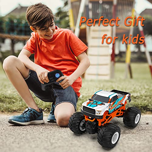 Kidcia Remote Control Car, 1:16 Scale RC Monster Truck for Boys, 2.4 GHz All Terrain RC Cars for Boys Girls 4-7 8-12, 20 Km/h Off Road RC Truck, Christmas Birthday Gift for Kids and Adult, Orange by Kidcia - Image 7