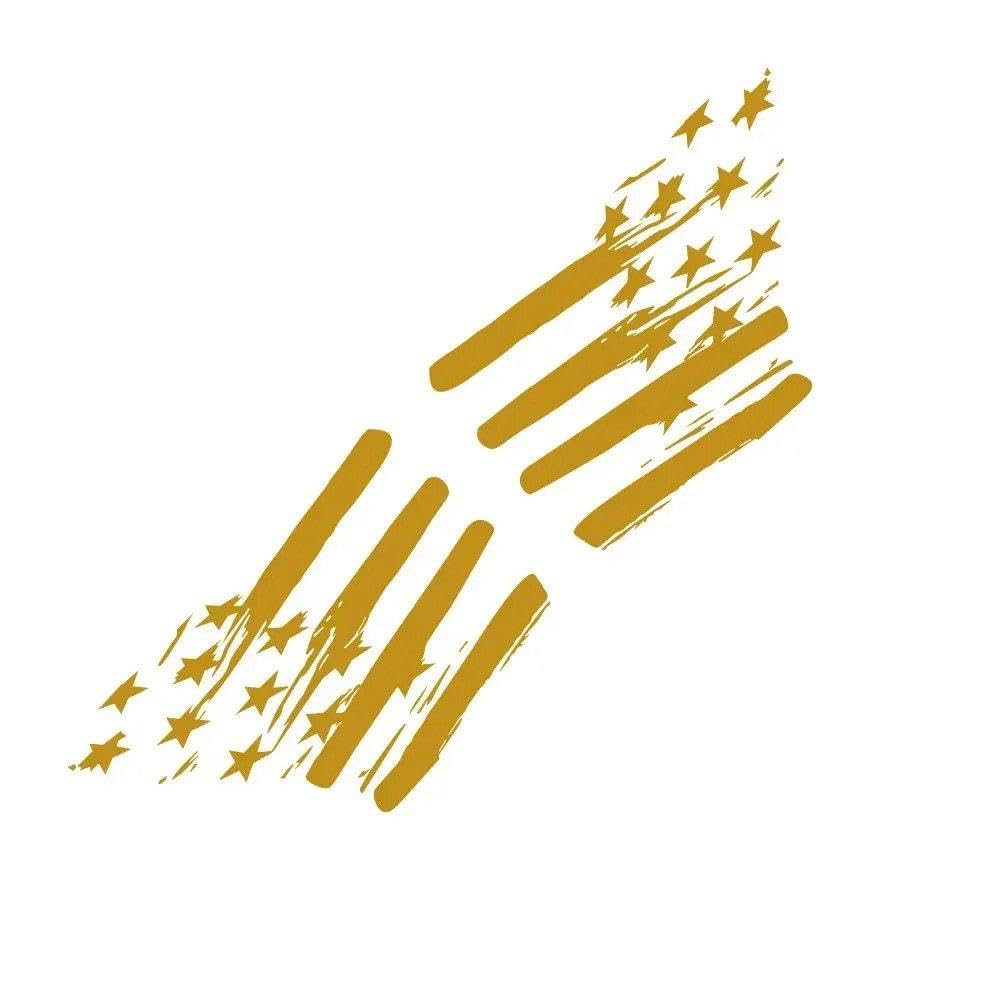 Pickup Rear Trunk Bed Side Stickers Truck Graphics American Flag Decor Cover Vinyl Decals(Gold)
