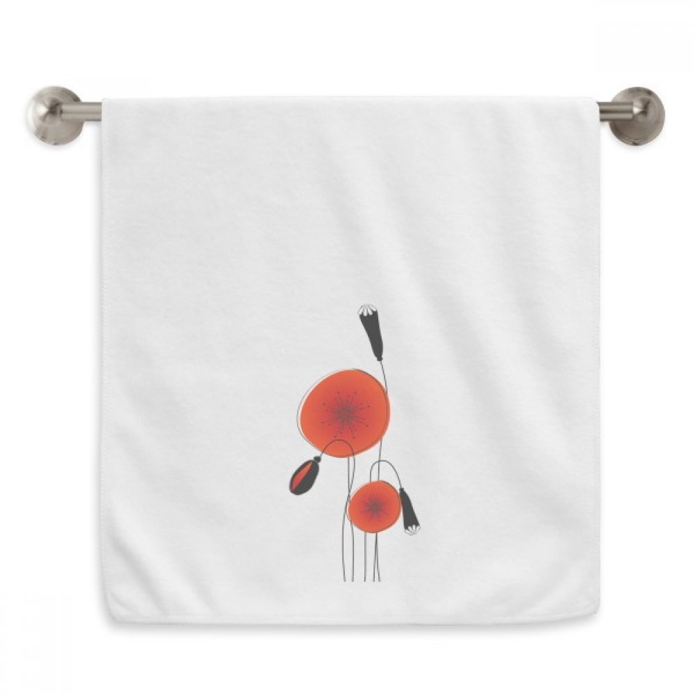 Serviette moelleuse fleurs de pavot blanc 13x29 pouces