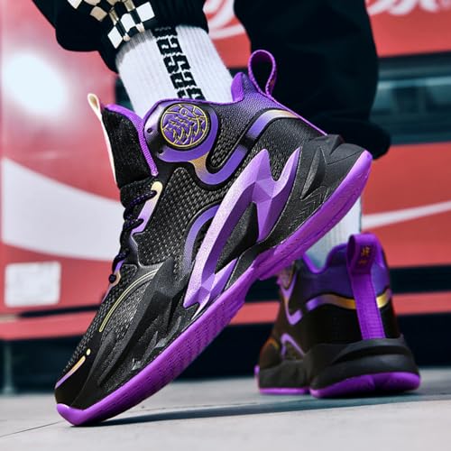 WELRUNG Women's Men's High Top Basketball Shoes 8/6.5 Black Purple by WELRUNG - Used condition - Image 7