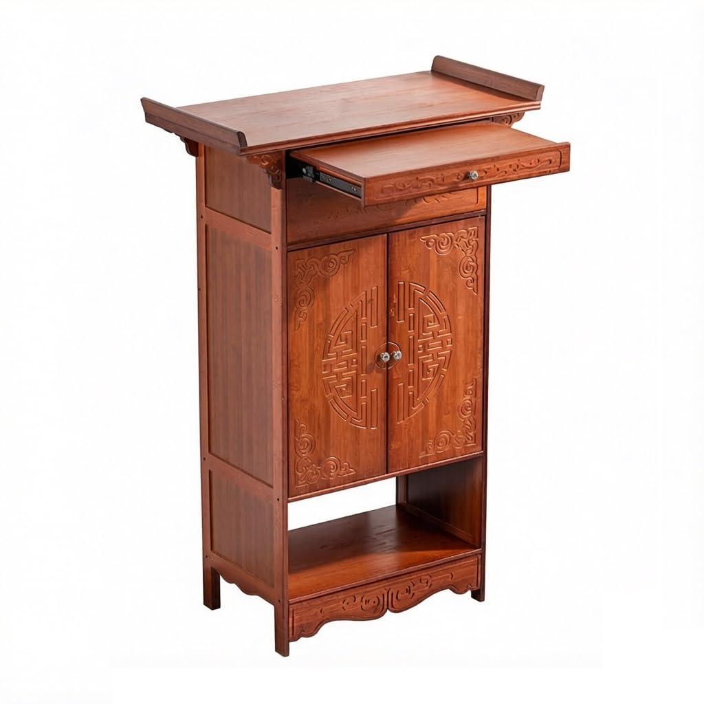 buddha statue display table Solid Wood Altar Console Traditional Home