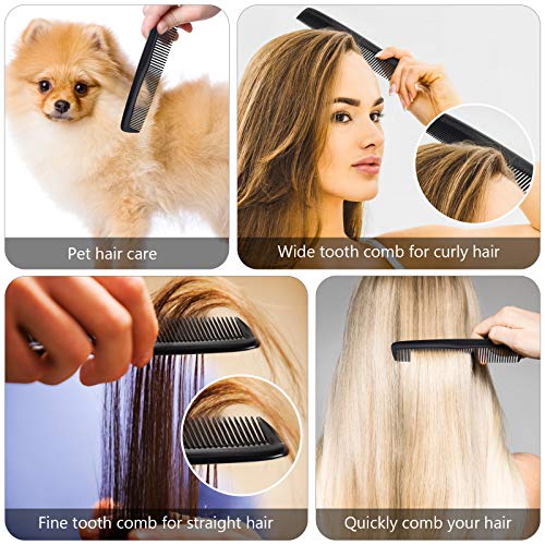 24 Pieces Hair Combs Set Plastic Hair Comb For Women And Men, Fine Dressing Comb (Black) #TOP2