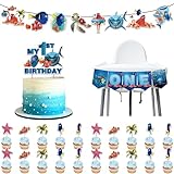 Finding Birthday Decorations Banners and Cake Toppers Decoration, Cartoon Fish 1st Birthday Party Supplies One High Chair Banner Cartoon Fish Birthday Party Decorations