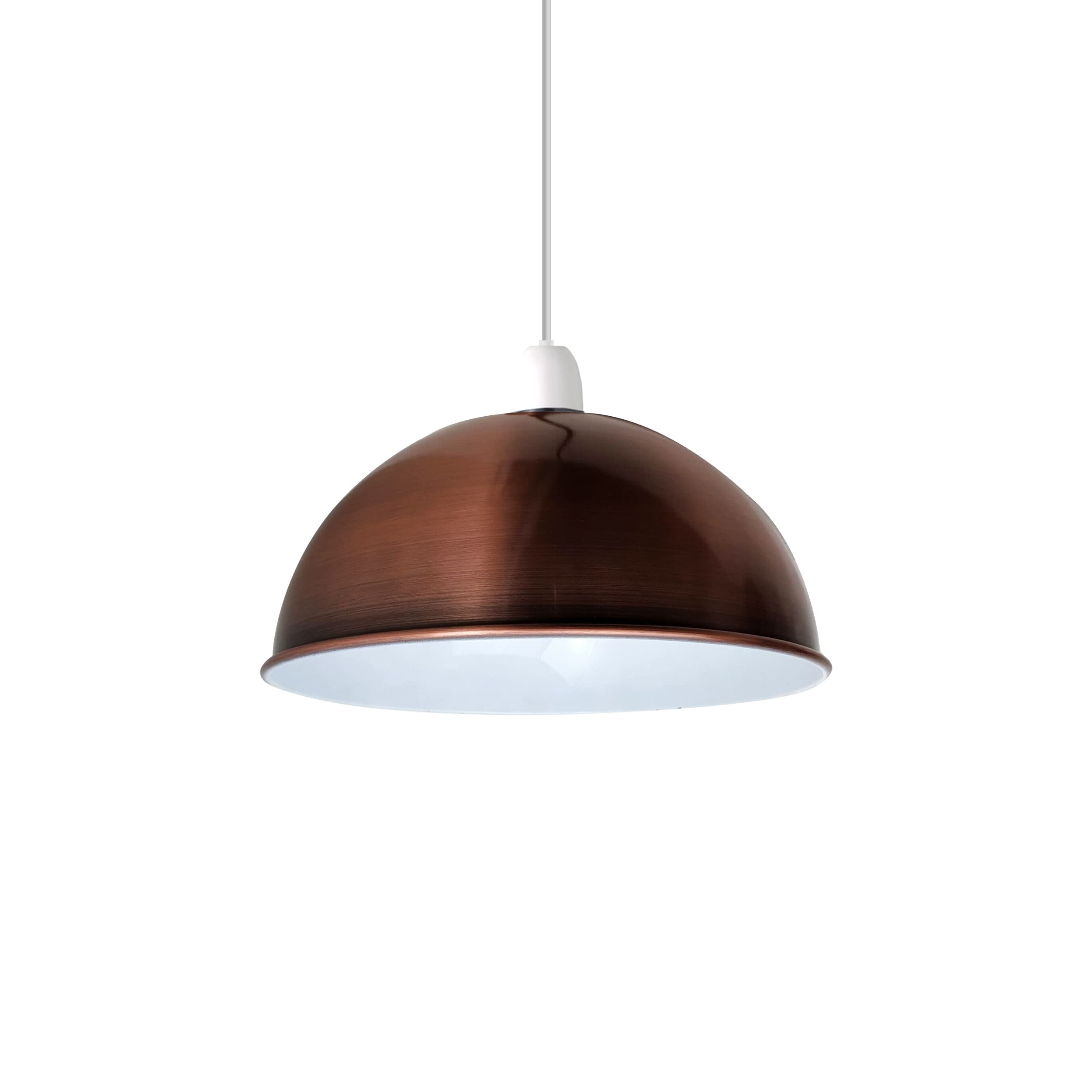 LEDSone Industrial Ceiling Light Shades,30cm Easy Fit Retro Metal Dome Pendant Light Lampshade for Bedroom, Kitchen (Free Reducer Plate) (Copper)