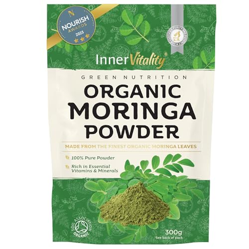 Organic Moringa Powder Award Winning Premium Pure Leaf Powder Rich in Essential Vitamins & Minerals by Inner Vitality