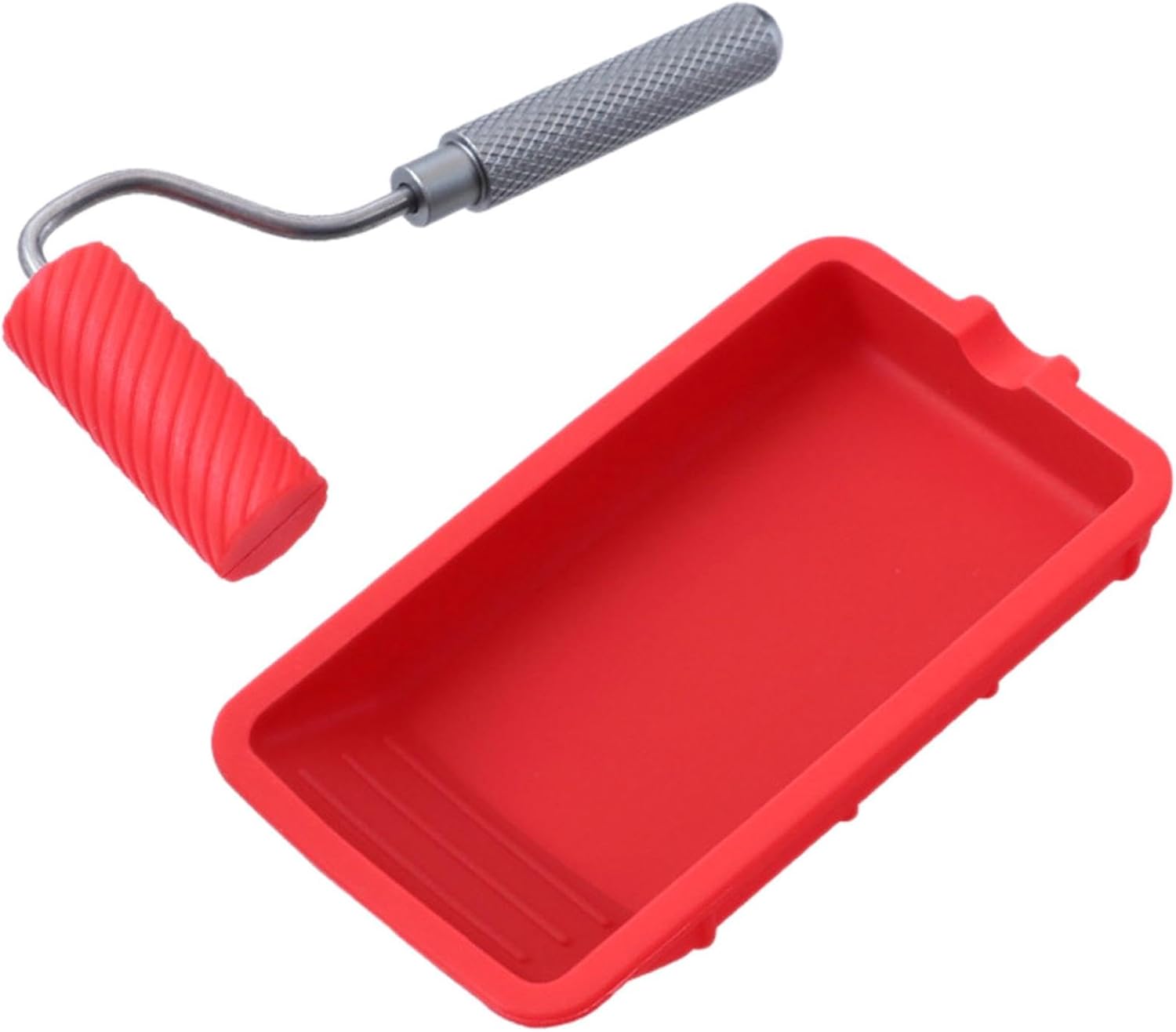 2025 Silicone Roller with Silicone Roller Tray, Reusable Professional Silicone Glue Spreader Kit, Rubber Glue Roller Suitable for Artistic Crafts Woodworking and Adhesive Projects (1PCS)