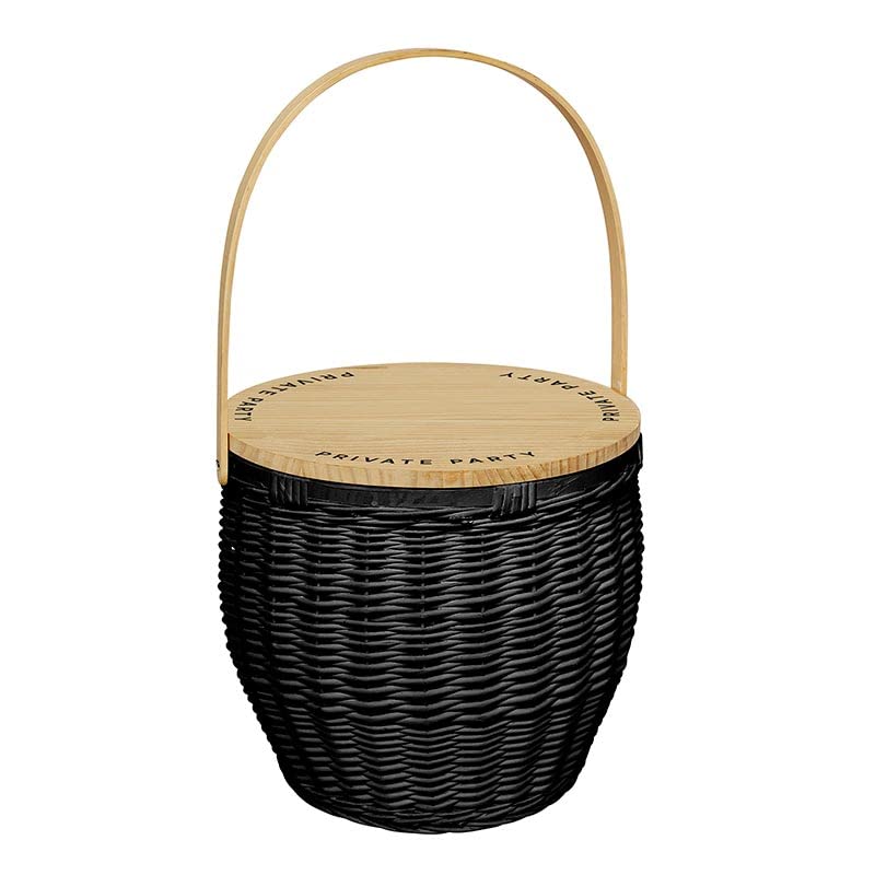 Santa Barbara Design Studio Picnic Baskets Fully Insulated Large Wicker Basket with Wood Tabletop Lid and Handle, 15
